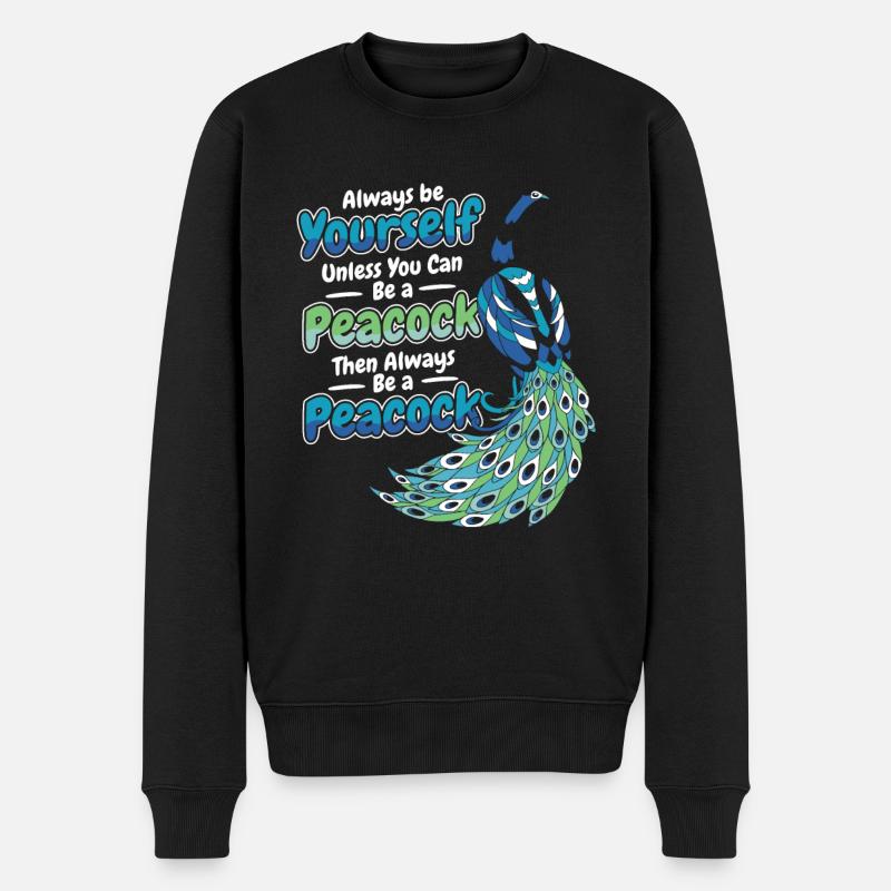Paon Oiseau Animal Paons - Pull Premium bio Homme - noir