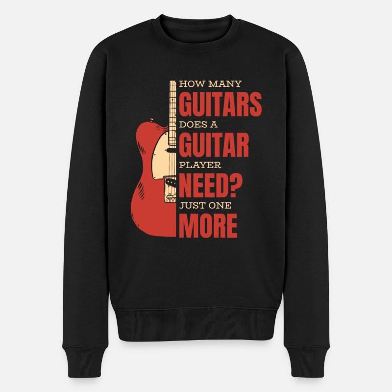Gitarre Gitarrist Musiker Akustikgitarre Instrumen - Männer Premium Bio Pullover - Schwarz