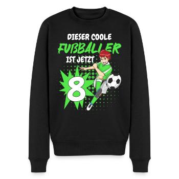 Geburtstagsgeschenk 8 Jahre Geburtstagskind - Männer Premium Bio Pullover - Schwarz - Vorne - Nico (187cm)