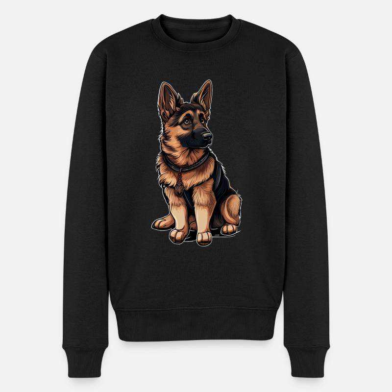 Deutscher Schäferhund Hund Malinois - Männer Premium Bio Pullover - Schwarz