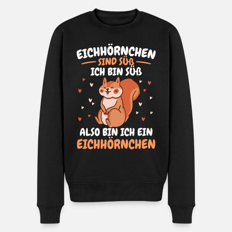 Eichhörnchen Baumhörnchen Squirrel - Männer Premium Bio Pullover - Schwarz