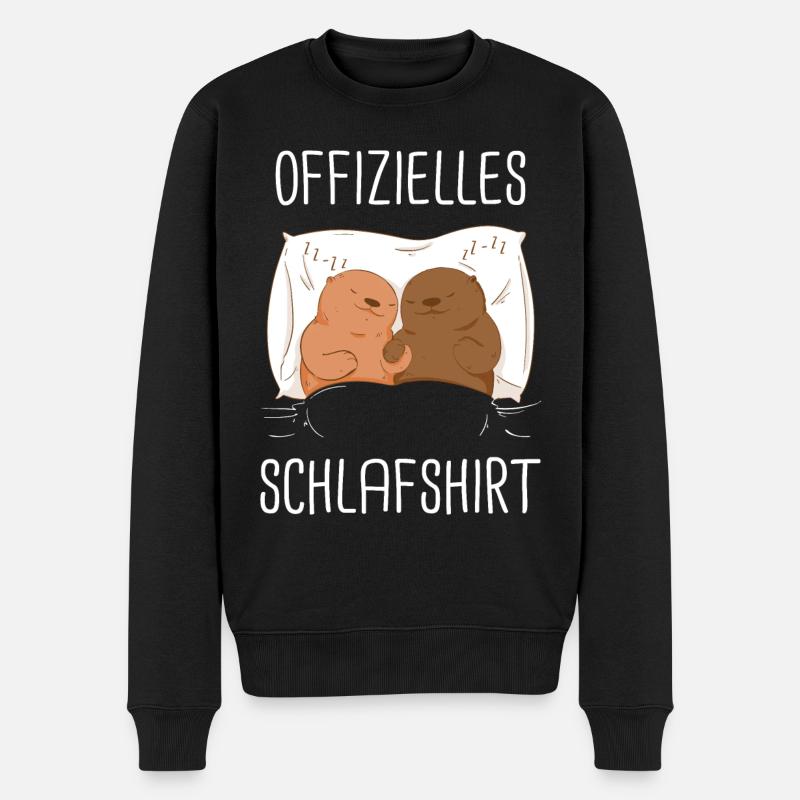 Otter Seeotter - Männer Premium Bio Pullover - Schwarz