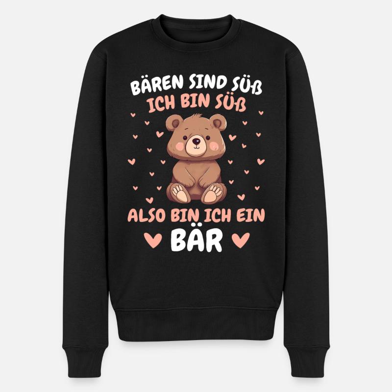 Bär Bären Grizzlybär Braunbär - Männer Premium Bio Pullover - Schwarz