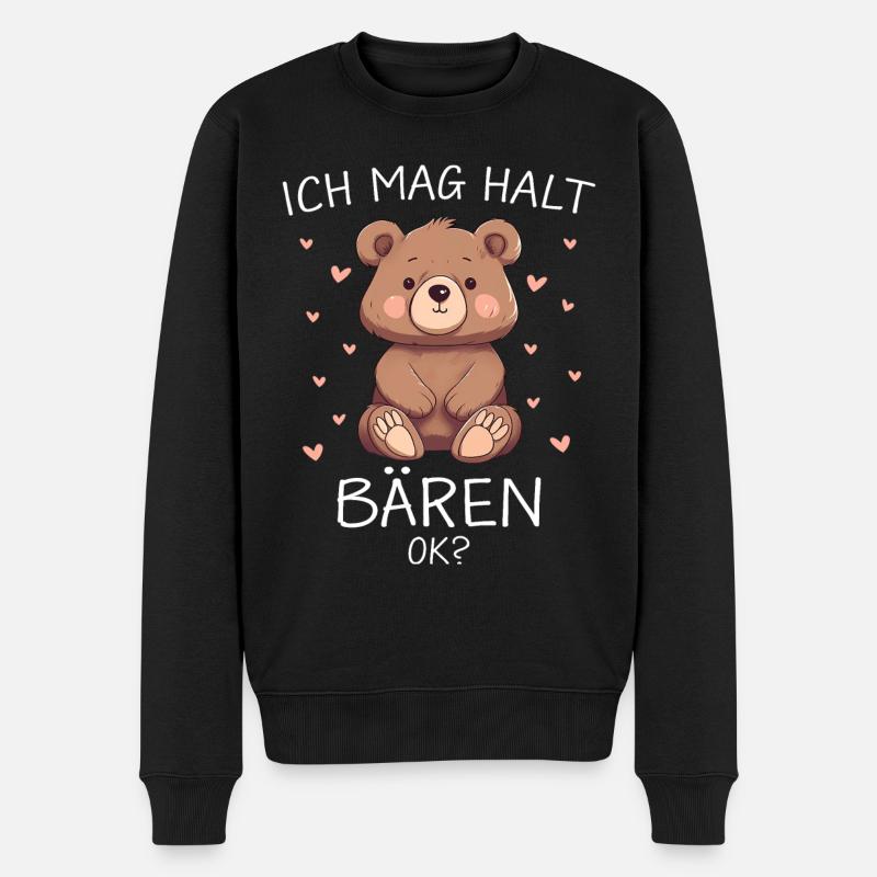 Bär Bären Grizzlybär Braunbär - Männer Premium Bio Pullover - Schwarz