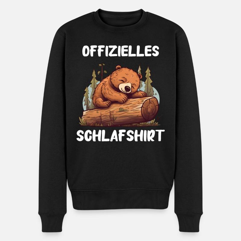 Bär Bären Grizzlybär Braunbär - Männer Premium Bio Pullover - Schwarz