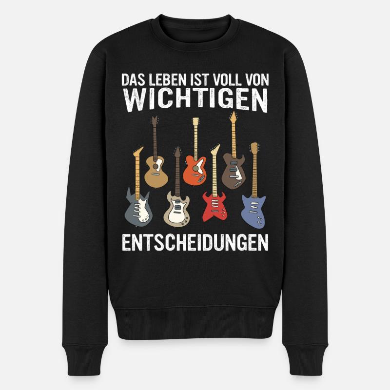 Gitarre Gitarrist Blues Gitarrenspieler Rock - Männer Premium Bio Pullover - Schwarz