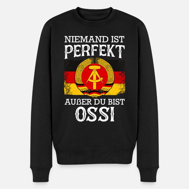 Ostdeutschland Osten Ossi DDR Heimat Ostblock - Männer Premium Bio Pullover - Schwarz