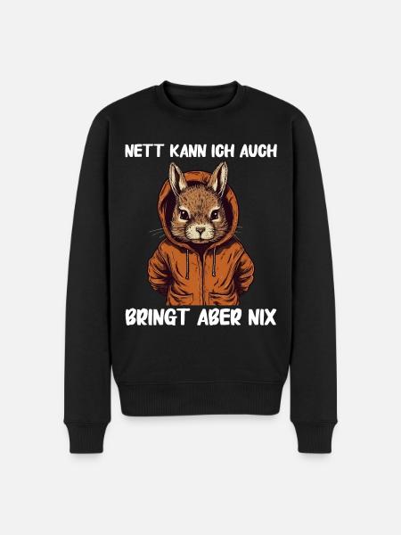 Hase Hasen Kaninchen Haustier - Männer Premium Bio Pullover - Schwarz
