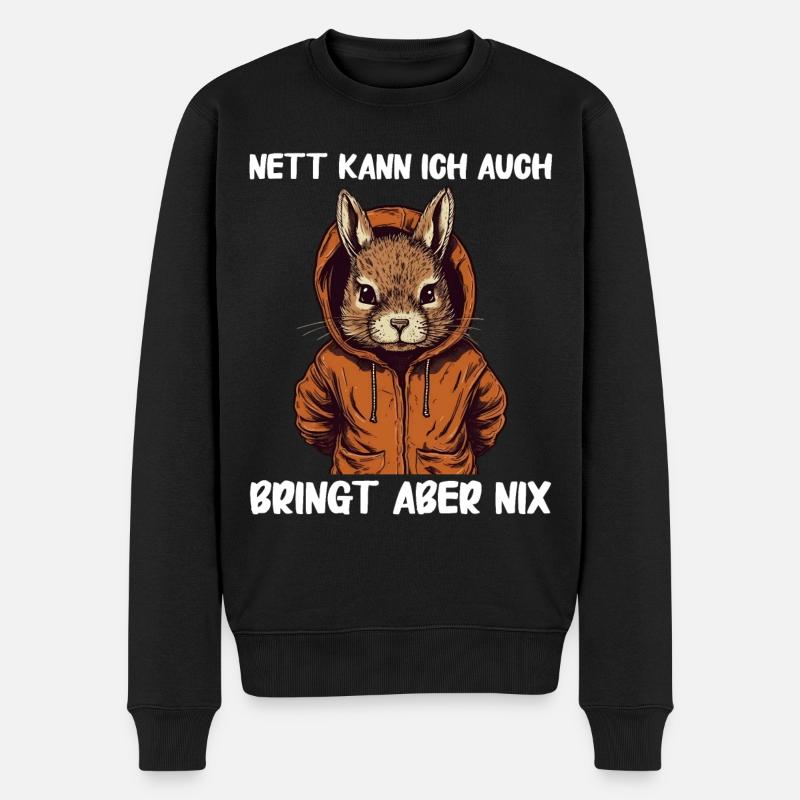 Hase Hasen Kaninchen Haustier - Männer Premium Bio Pullover - Schwarz