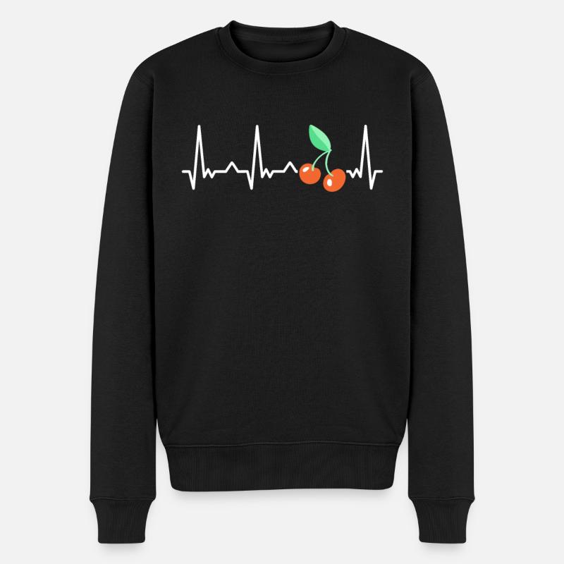 Cherry Fruit Cherries Cherry - Men's Premium Organic Jumper - black