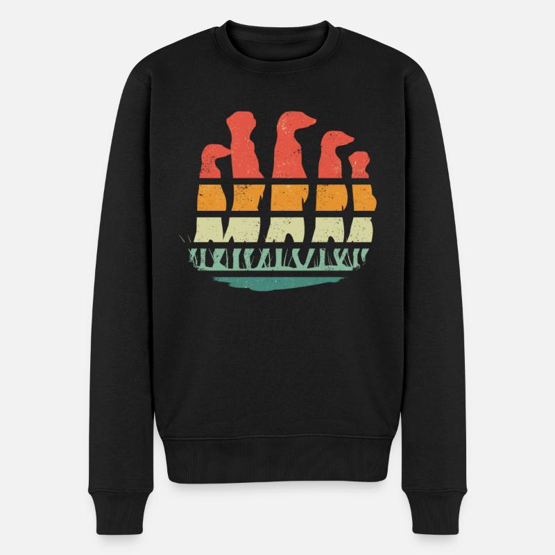 Erdmännchen Scharrtier Tier - Männer Premium Bio Pullover - Schwarz