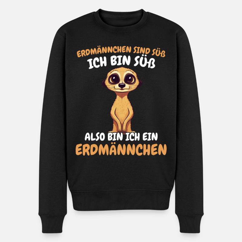 Erdmännchen Scharrtier Tier - Männer Premium Bio Pullover - Schwarz