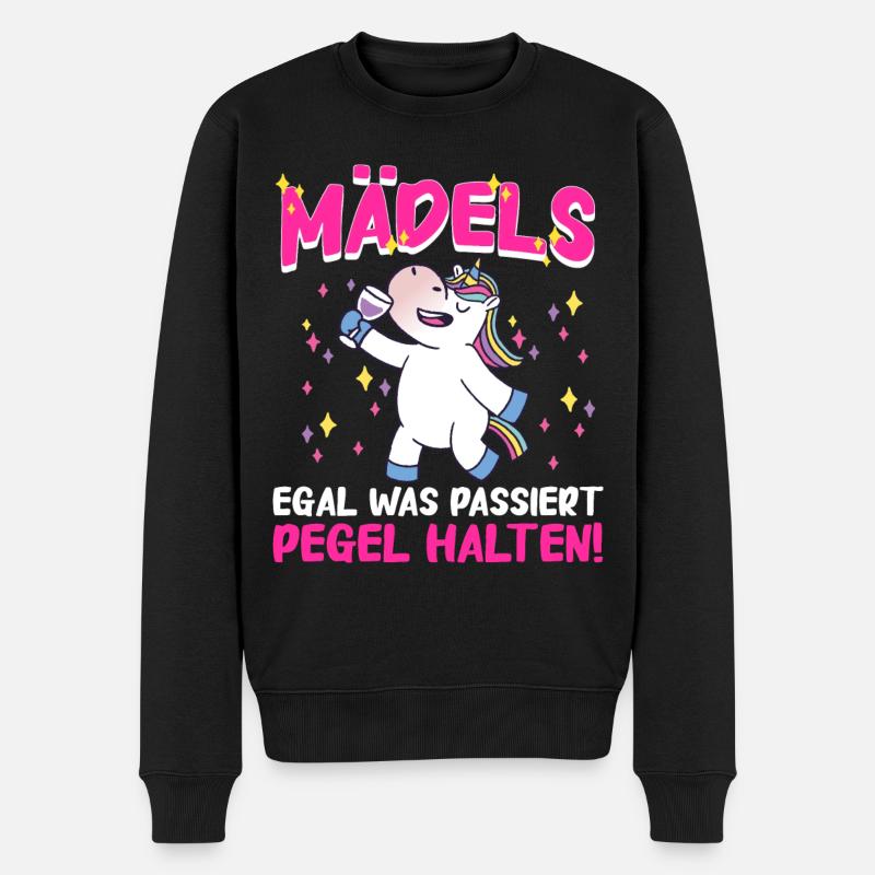 Einhorn Einhörner Fabelwesen Mystisch - Männer Premium Bio Pullover - Schwarz