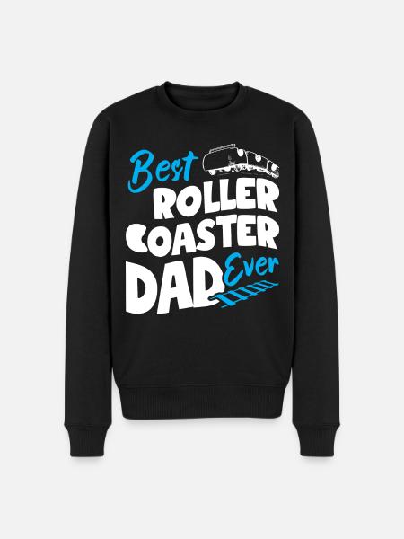 Best Roller Coaster Dad Ever - Männer Premium Bio Pullover - Schwarz