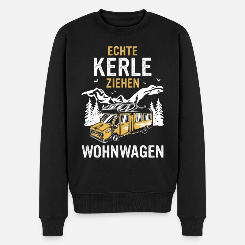 Camping Wohnwagen Camper - Männer Premium Bio Pullover - Schwarz