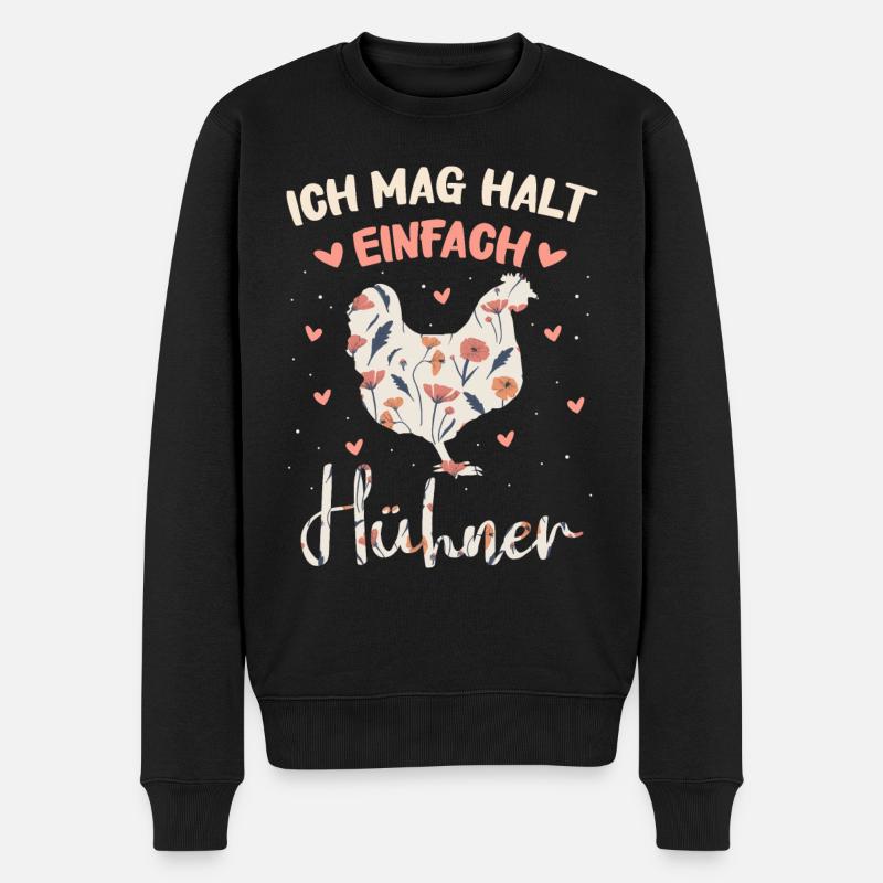 Huhn Hühner Landwirt Bauer Bauernhof Hahn - Männer Premium Bio Pullover - Schwarz
