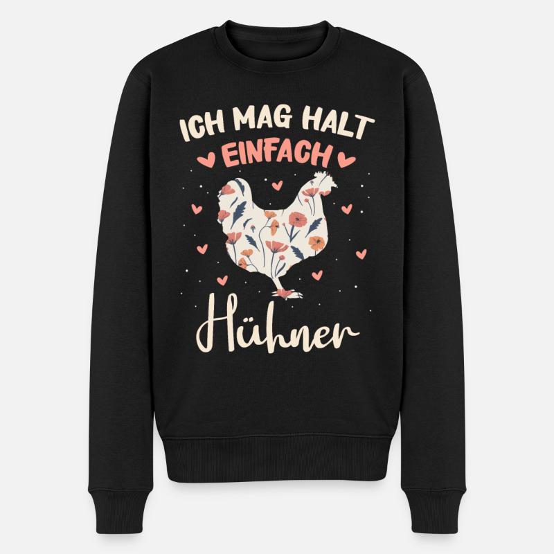 Huhn Hühner Landwirt Bauer Bauernhof Hahn - Männer Premium Bio Pullover - Schwarz