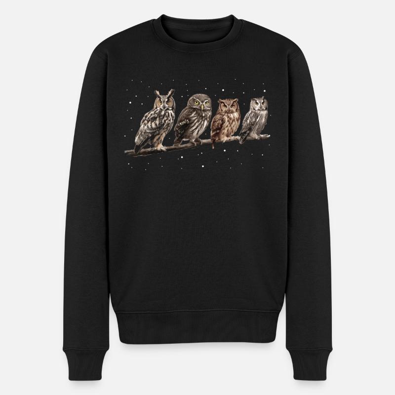 Noctambule Hibou Hibou Oiseau - Pull Premium bio Homme - noir