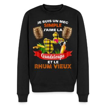 Guadeloupe et rhum vieux Pour mec Simple Et Cool - Pull Premium bio Homme - noir - Devant - Nico (187cm)