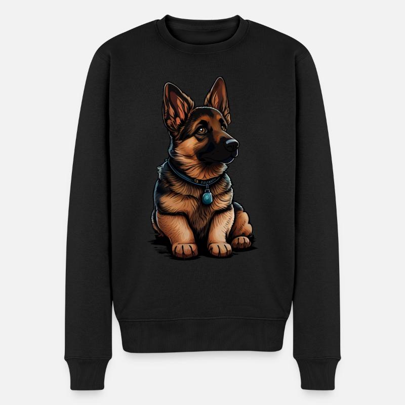 Deutscher Schäferhund Hund Malinois - Männer Premium Bio Pullover - Schwarz