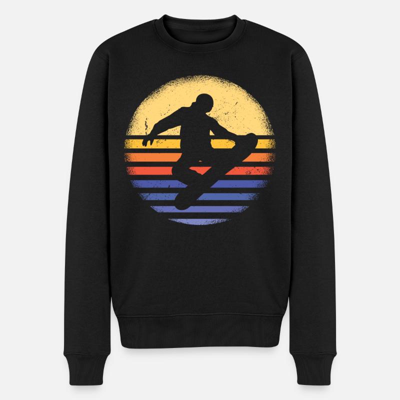 Sport Retro Sunset Snowboard - Pull Premium bio Homme - noir