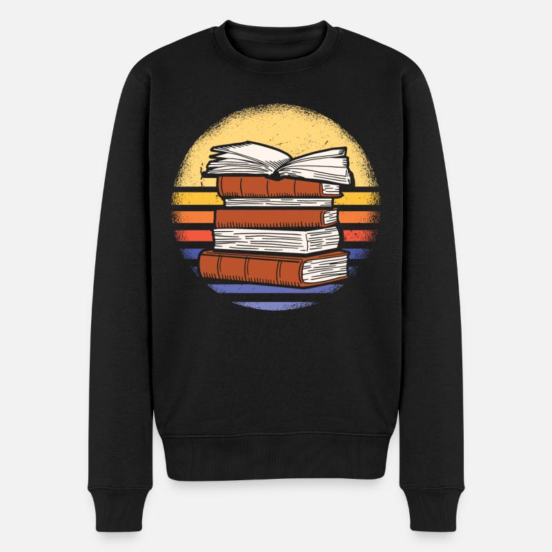 Writer Retro Sunset Writing - Männer Premium Bio Pullover - Schwarz