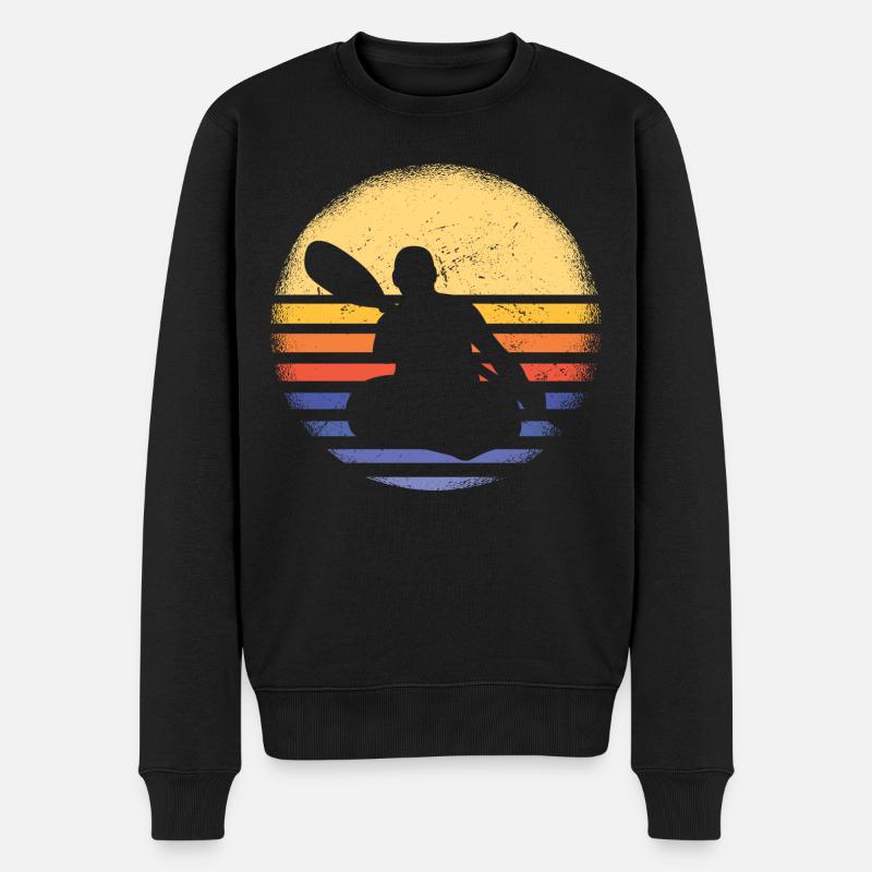 Kayakiste Rétro Sunset Kayak - Pull Premium bio Homme - noir