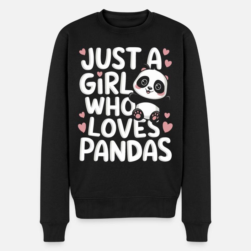 Pandabär Panda Tier Pandas - Männer Premium Bio Pullover - Schwarz