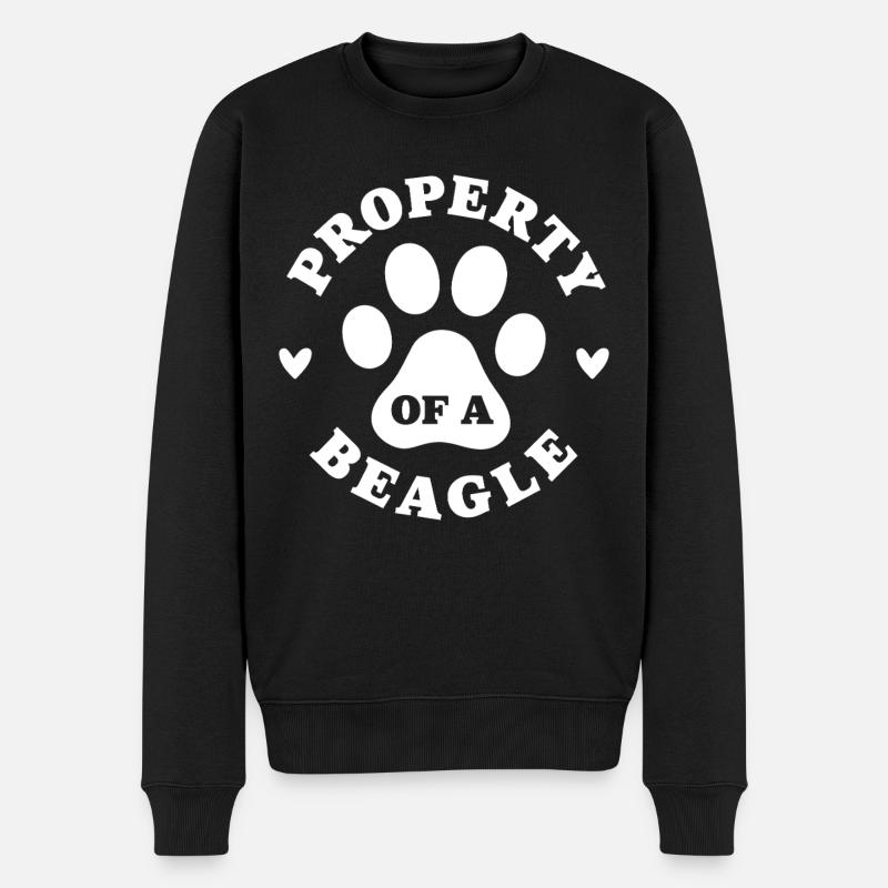 Eigentum eines Beagle - Männer Premium Bio Pullover - Schwarz