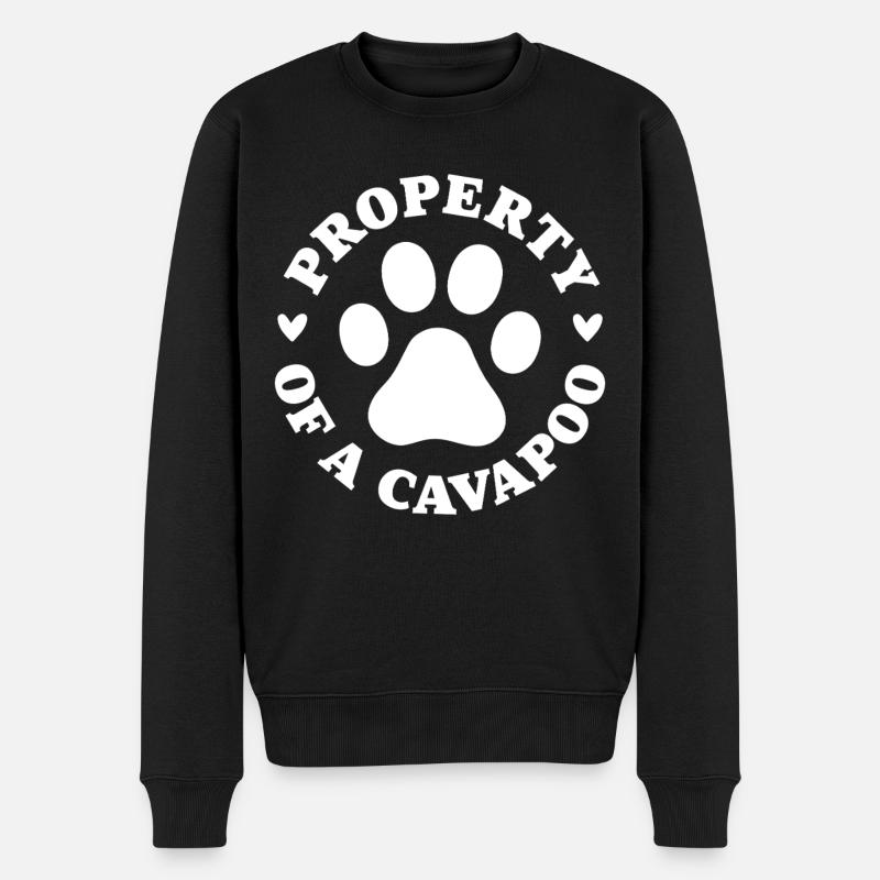 Eigentum eines Cavapoo - Männer Premium Bio Pullover - Schwarz