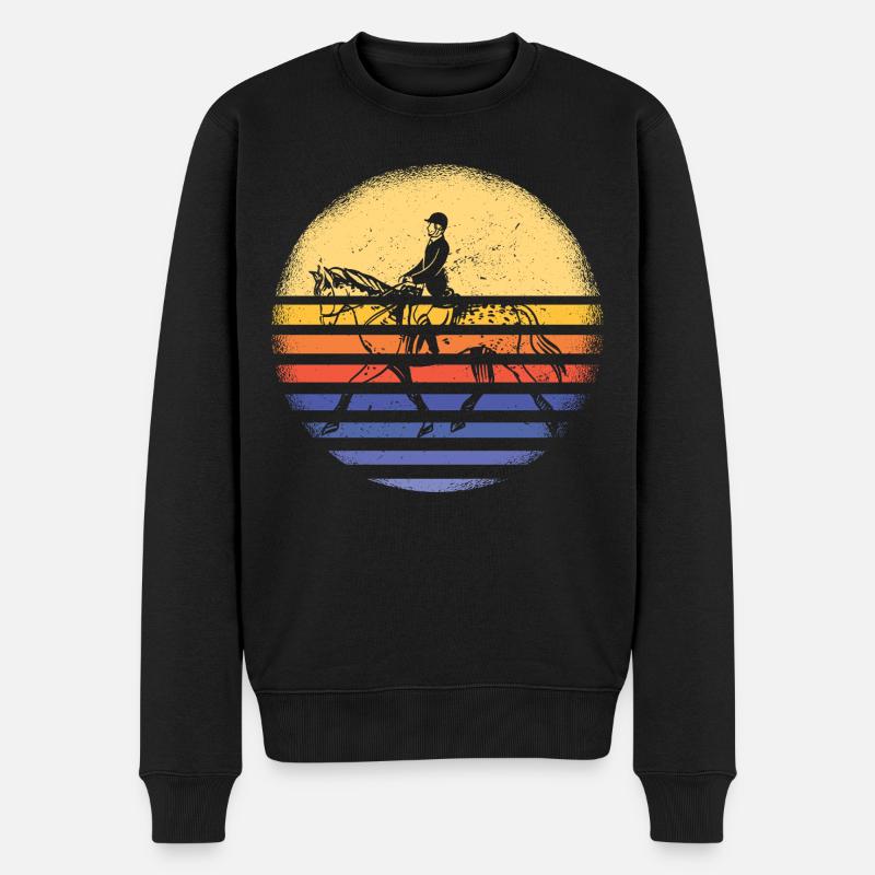 Jumper Rétro Sunset Saut d’obstacles - Pull Premium bio Homme - noir