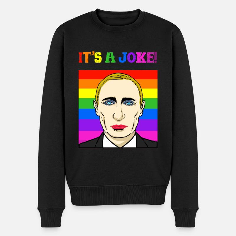 Putin Witz Politiker Satire schwul Pride Geschenk - Männer Premium Bio Pullover - Schwarz
