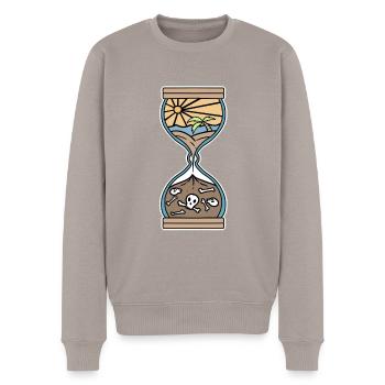 Leben Sinn Zeit Jahre Sanduhr Himmel Hölle Tattoo - Männer Premium Bio Pullover - Taupe - Vorne - Nico (187cm)