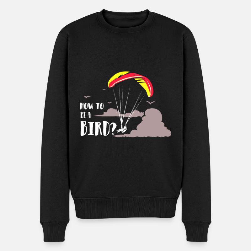 Paragliding Fallschirm extrem Sport Geschenk - Männer Premium Bio Pullover - Schwarz