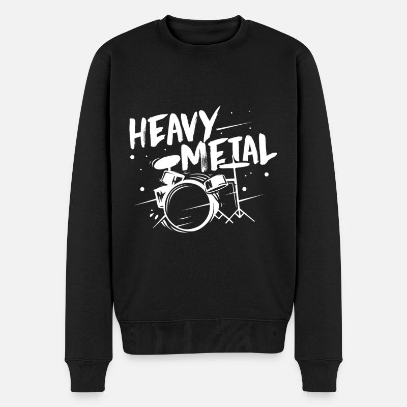 Don de guitare heavy metal - Pull Premium bio Homme - noir