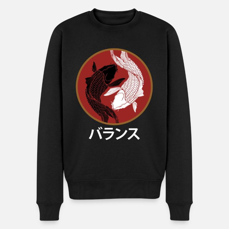 Koi Karpfen - Männer Premium Bio Pullover - Schwarz