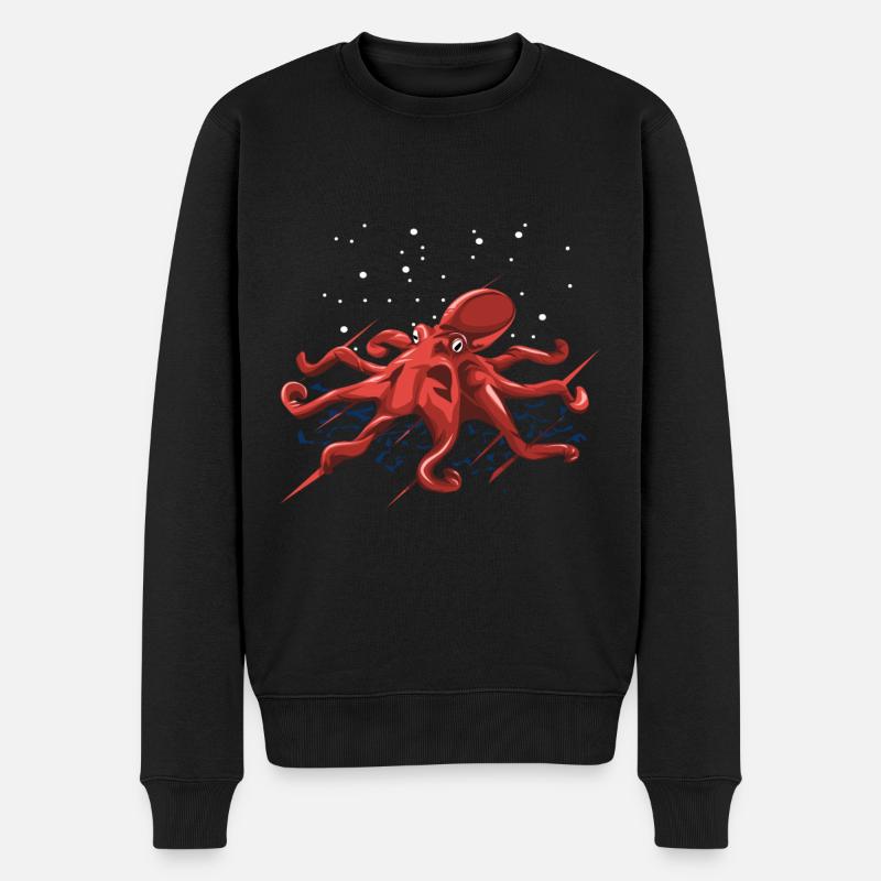 Octopus marine créature marine cadeau - Pull Premium bio Homme - noir