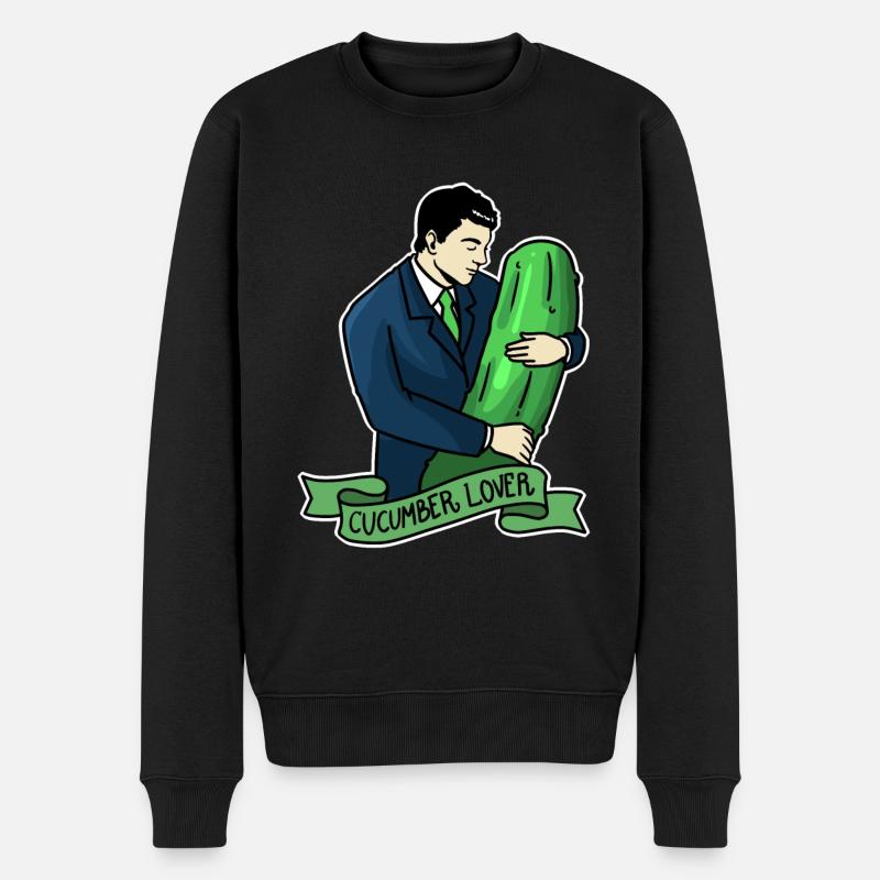concombres Lovers - Pull Premium bio Homme - noir