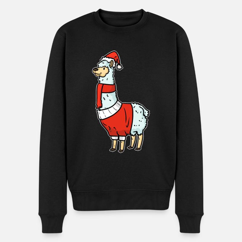 Lama Santa - Pull Premium bio Homme - noir