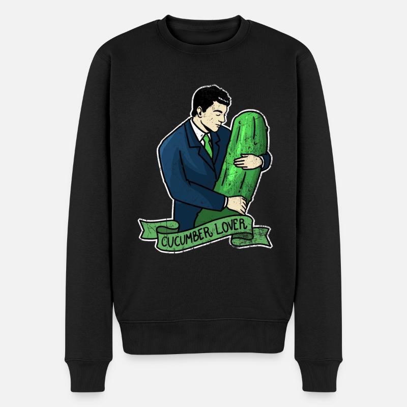 Gurkenliebhabe Pflanze Essen Gemüse Vegan Geschenk - Männer Premium Bio Pullover - Schwarz