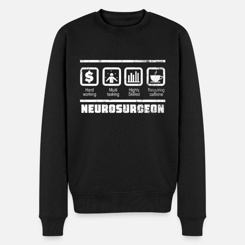 Neurochirurgin Doktor Gehirn Neurochirurgie - Männer Premium Bio Pullover - Schwarz