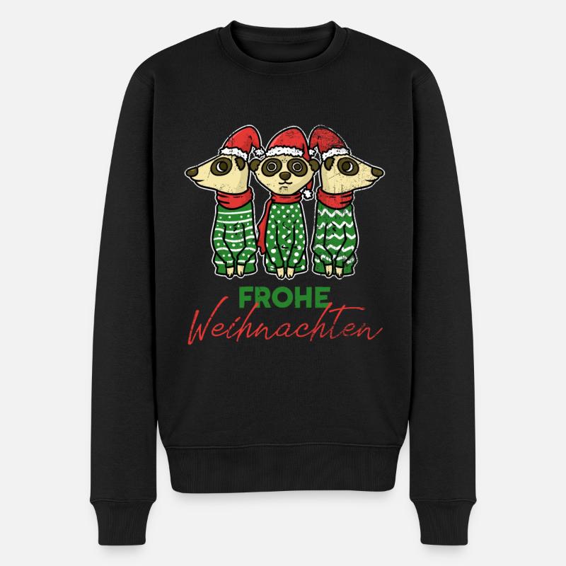Erdmännchen Clan Weihnachten Weihnachtsmann - Männer Premium Bio Pullover - Schwarz
