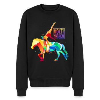 Voltigieren Pferd - Männer Premium Bio Pullover - Schwarz - Vorne - Nico (187cm)