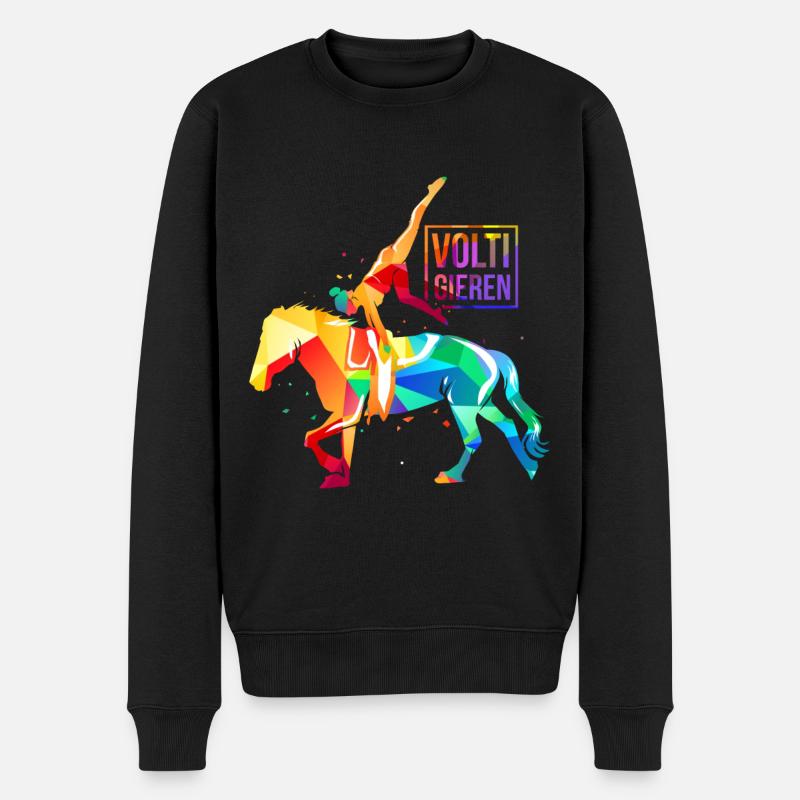 Voltigieren Pferd - Männer Premium Bio Pullover - Schwarz