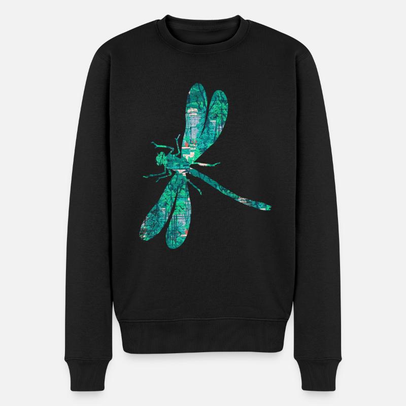 Aile de jardin libellule - Pull Premium bio Homme - noir