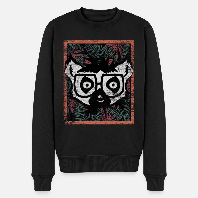 Lemur Madagascar gift - Pull Premium bio Homme - noir