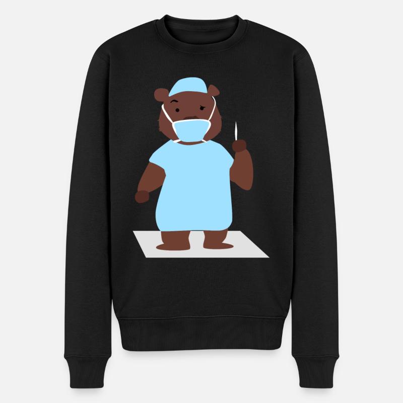 Bär Chirurg - Männer Premium Bio Pullover - Schwarz