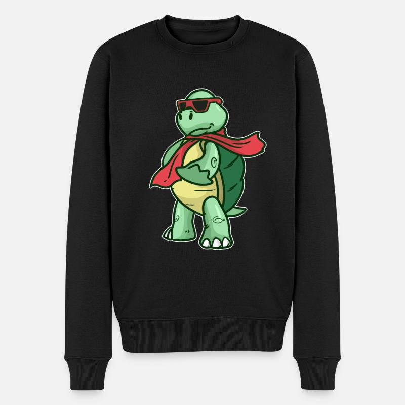 Schildkröte - Männer Premium Bio Pullover - Schwarz