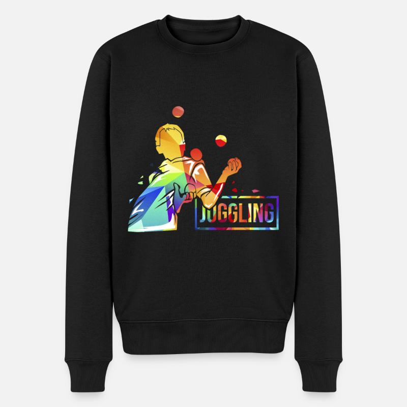 Jonglieren Ball Arbeit - Männer Premium Bio Pullover - Schwarz