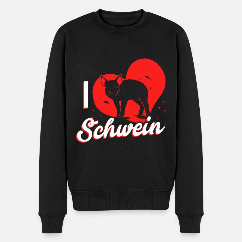 Cadeau d'amour de porc - Pull Premium bio Homme - noir